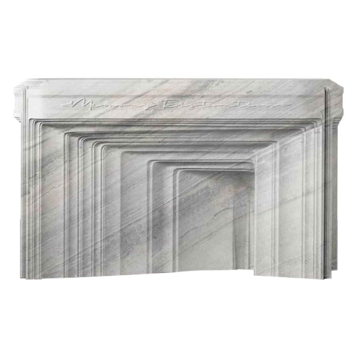 Memory Distortion - Console Table, Zeng Peng, Matt Grey Marble Console Table For Sale