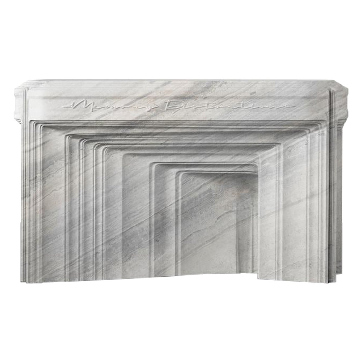 Console à décomposition de mémoire - Table Zeng Peng, table console en marbre gris mat