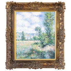 Spring Impressionist Landscape, Oil on Canvas, Signed and Framed