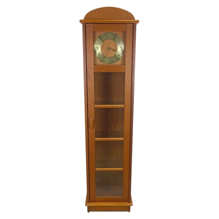 Scandinavian Modern Teak Longcase Clock For Sale at 1stDibs