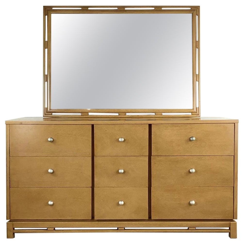 Midcentury "Simplex" Dresser by Kent Coffey with Mirror For Sale