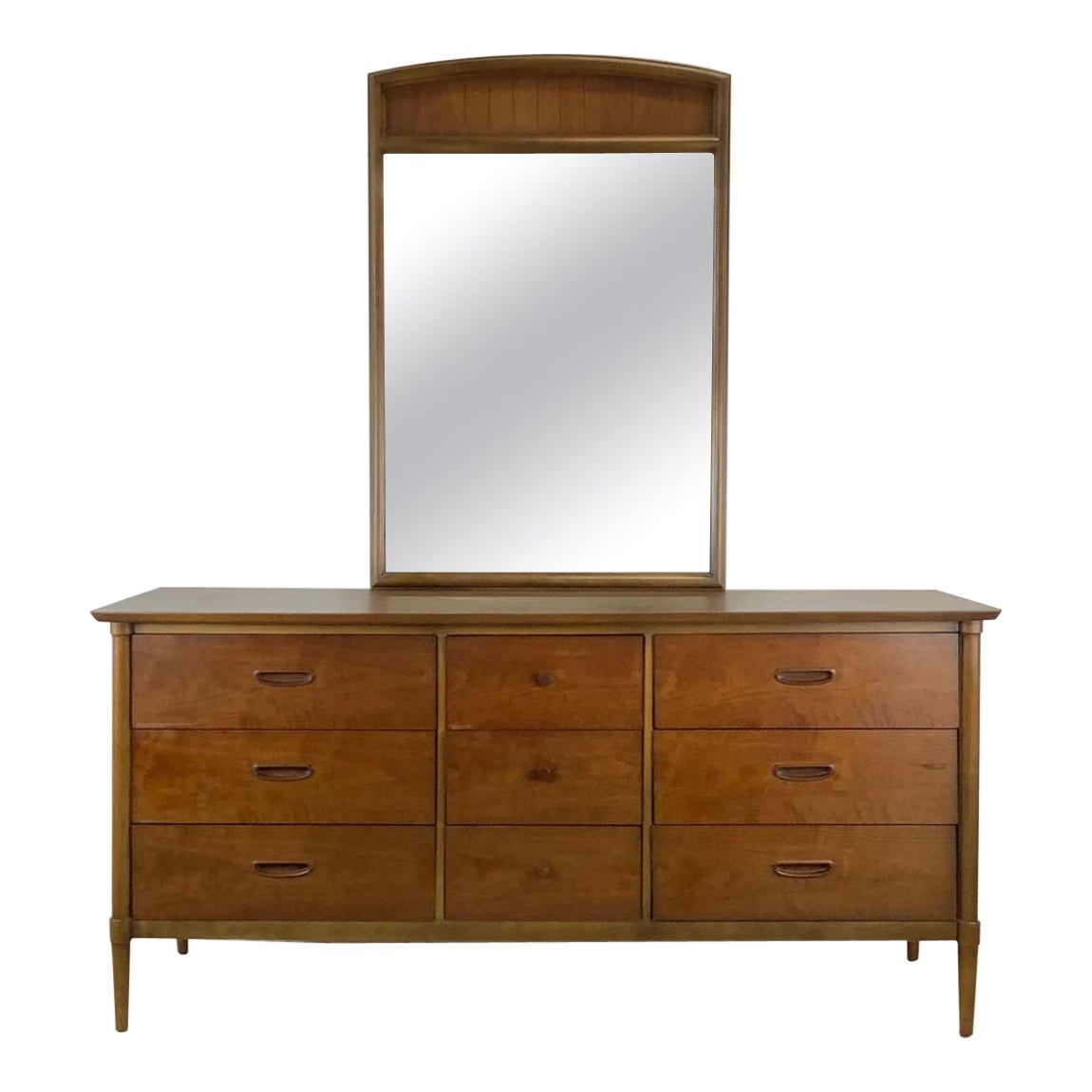 Commode moderne du milieu du siècle avec miroir de Lane Furniture