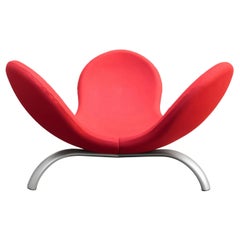 Steven Blaess Meditation Pod Armchair in Red Fabric and Metal by Edra 2000s