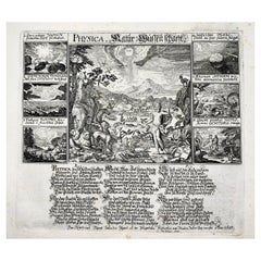 Antique Broadside, ‘Physica’ Natural Science, Evolution, Zurich, Switzerland