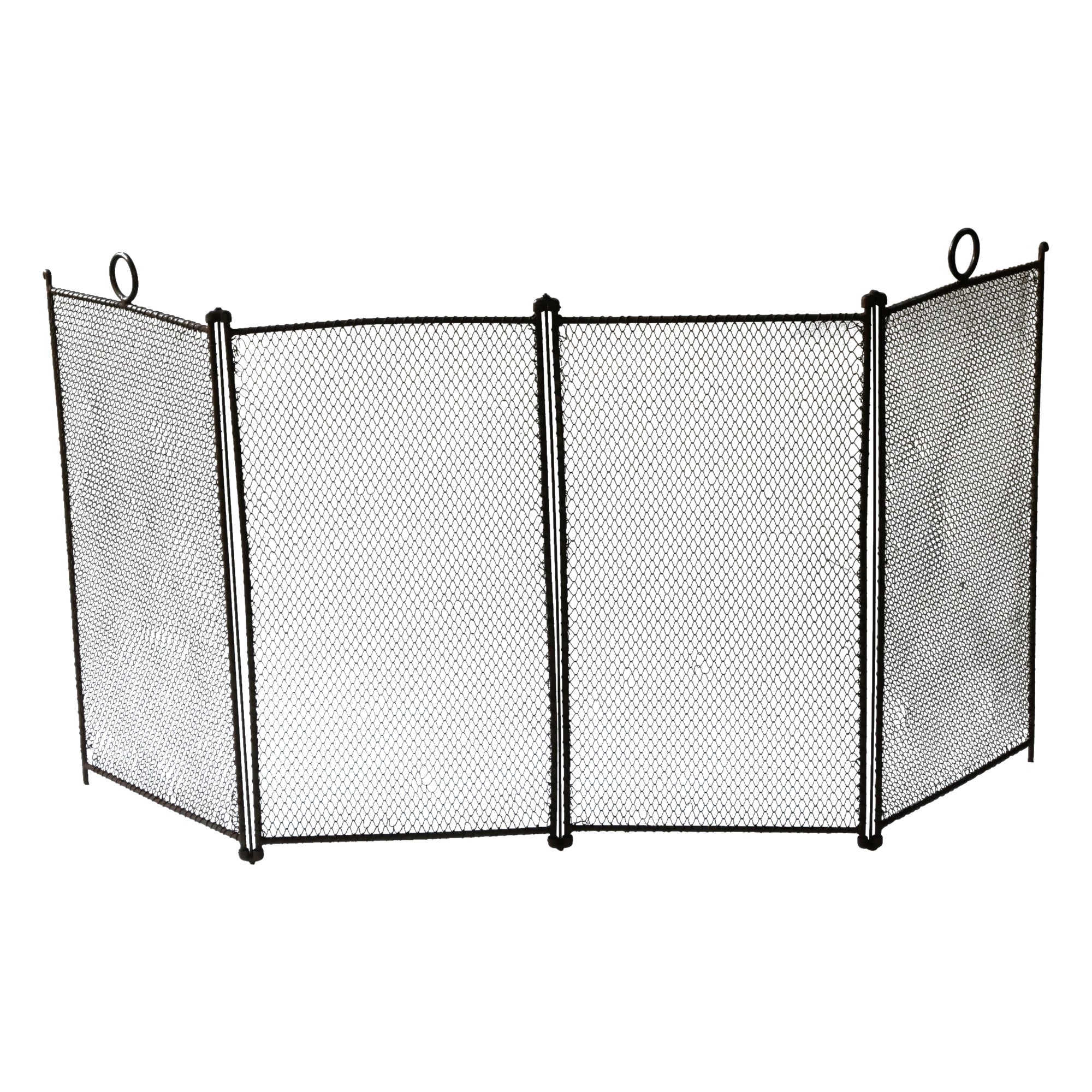 Iron, Brass and Glass Corner Fire Screen For Sale at 1stDibs glass