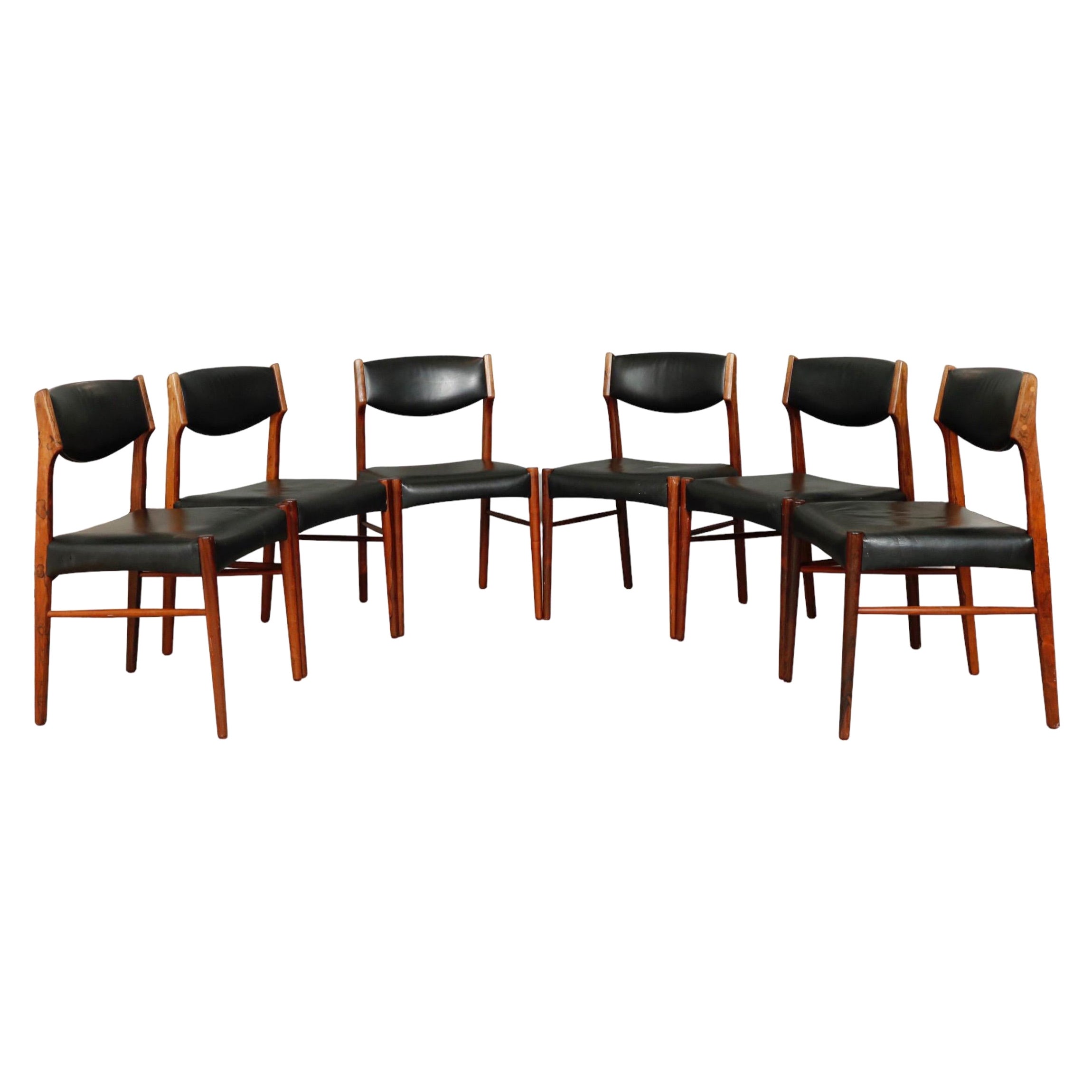 Saxkjobing Savvaerk Stolefabrik Mid Century Rosewood Dining Chairs Set of 6