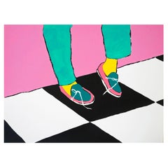 'Loose Ends' Painting by Alan Fears Acrylic on Paper Pop Art