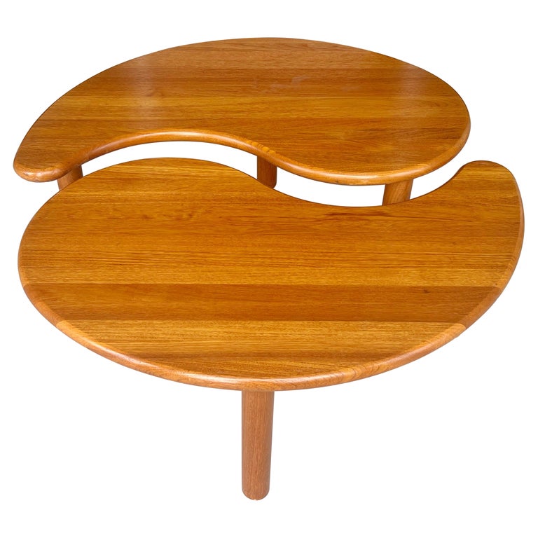 Danish Modern Solid Teak Ying Yang Coffee Table at 1stDibs