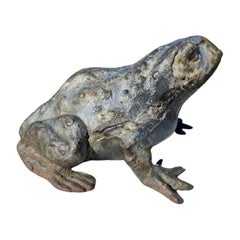 Japan antique  Hand Cast Toad Kaeru