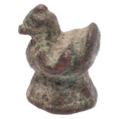 Antique Petite Chinese Bronze Rooster Scale Weight, C. 1800