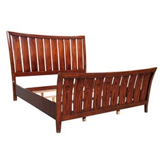 Rosewood King Size Slatted Sleigh Bed