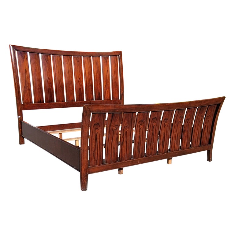 Rosewood King Size Slatted Sleigh Bed For Sale at 1stDibs