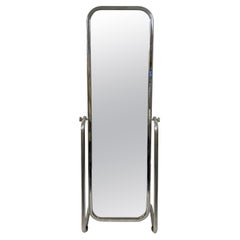 Vintage Mid Century Italian Chrome Cheval Mirror