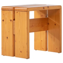 Charlotte Perriand Stool Les Arcs Resort, Solid Pine, Chalet, France
