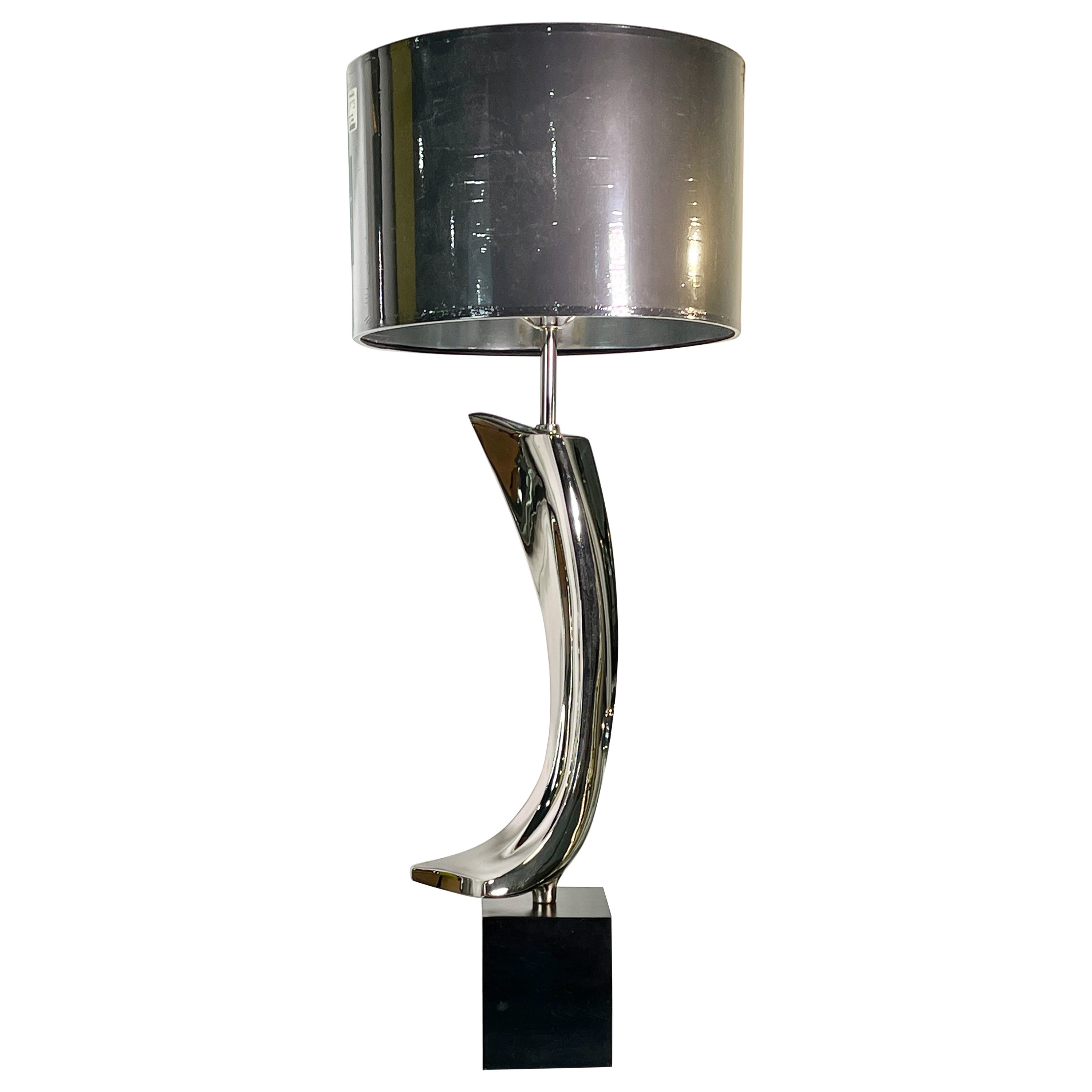 Harold Weiss and Richard Barr for Laurel Chrome Sculptural Table Lamp For Sale