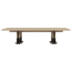 Rift Wood and Metal Dining Table by Andy Kerstens