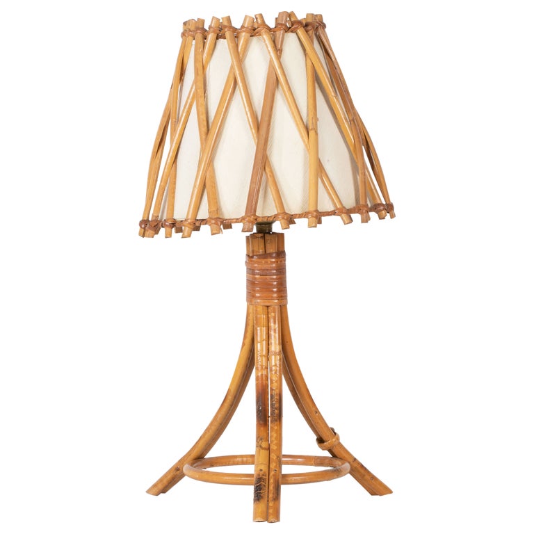 Mid-Century Rattan Table Lamp, Louis Sognot, France, 1960 For Sale at  1stDibs