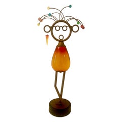 Whimsical Mid-Century Blown Glass and Bronze Sculpture