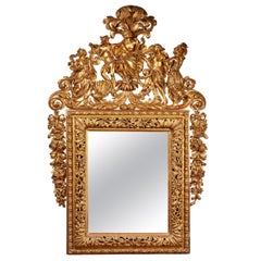 Miroir doré de style Louis XIV