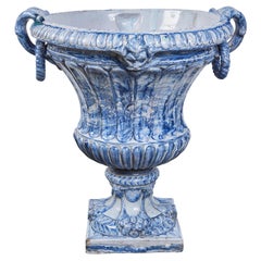 Antique Large Terracotta Glazed Urn