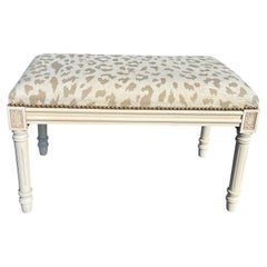 Used Upholstered Bench with Animal Print