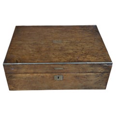 Antique 19th Century Victorian Birdseye Maple Traveling Writing Slope Box