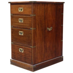 Antique quality mahogany campaign chest of drawers C1915