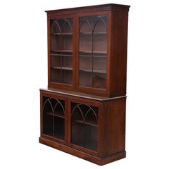 Antique Very Large Fine Quality 19th Century Mahogany Glazed Bookcase Display Ca