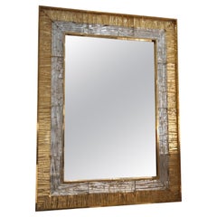 Gold and Crystal Murano Glass and Brass Mirror
