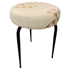 Mid-Century French Design Upholstered Stool, 1960s
