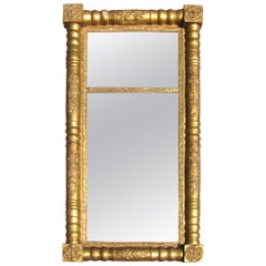 Neoclassical Gold Gilt Pier Mirror, 2 Section