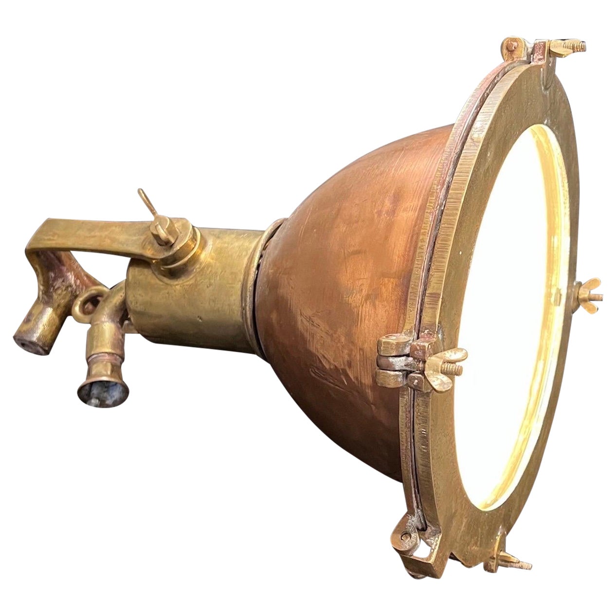 Beehive Nautical Brass & Copper Pendant Lamp