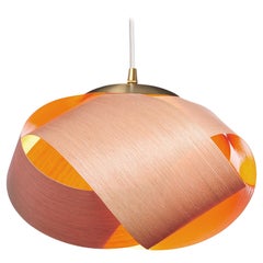 Scandinavian Design Wood Veneer Pendant With Brushed Brass