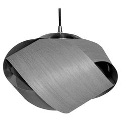 PETAL Scandinavian Design Gray Wood Pendant with Brushed Steel