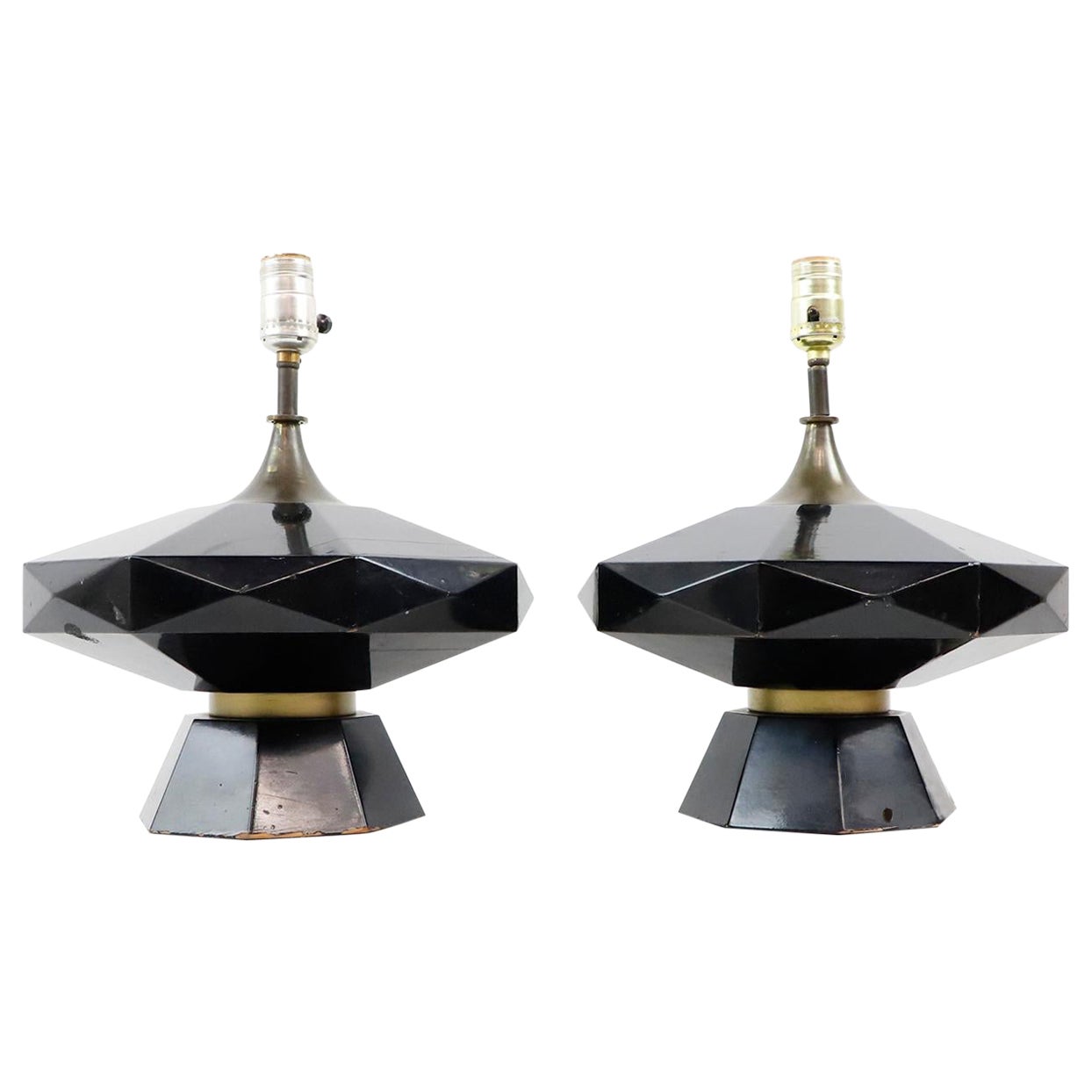 Mid Century Mexican Modernist Table Lamps Attributed to Eugenio Escudero For Sale