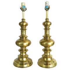 Brass Table Lamps, Pair