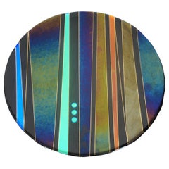 Barrett Studio Moderne Kunstglas-Plattenplatte im Memphis-Stil, abstrakt-geometrisch