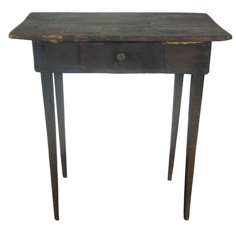 Antique Early American Painted Pine Childrens Writing Desk Side End