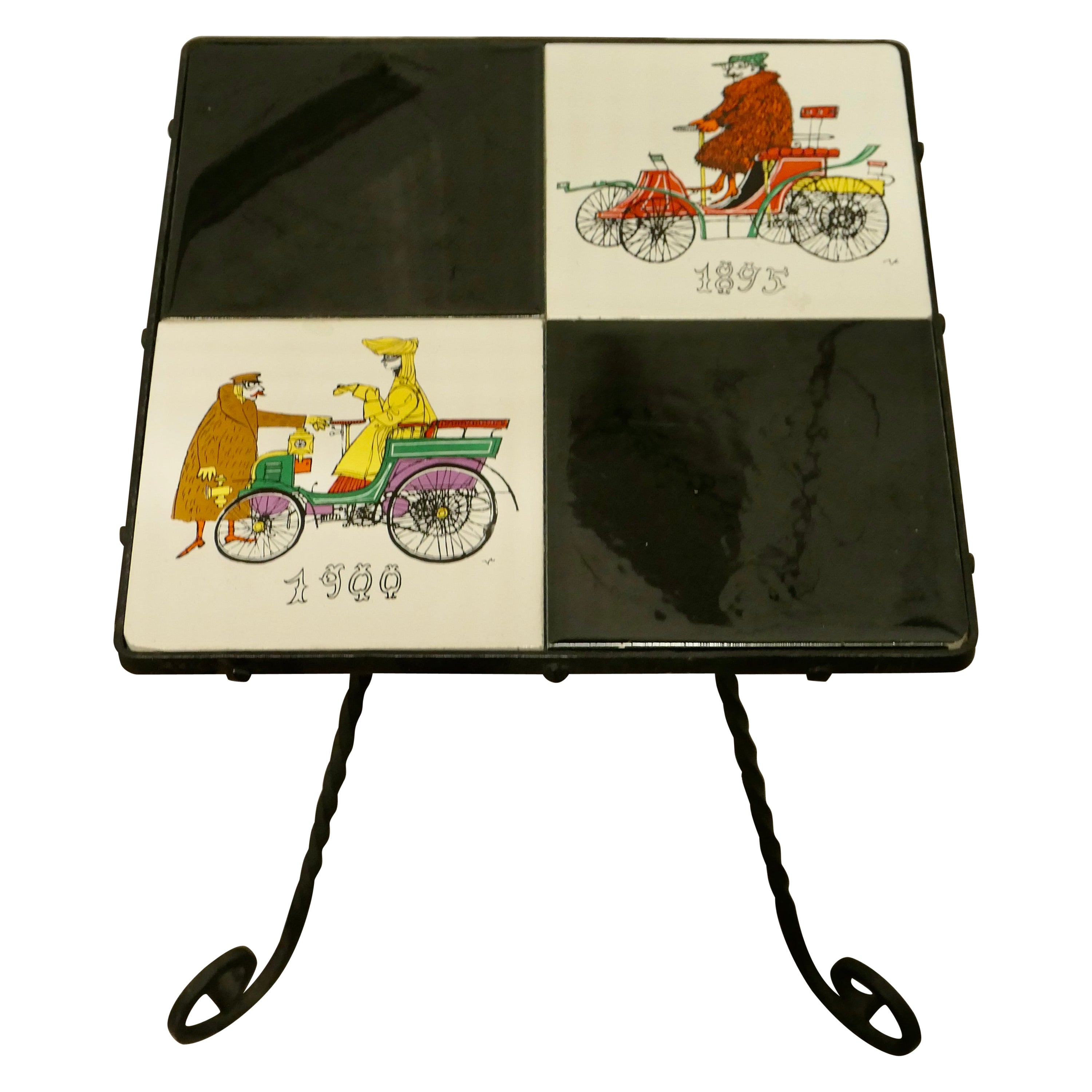 Table d'appoint rétro à carreaux Wacky Races des années 1960  en vente