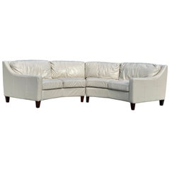 Chateau D'ax Semi Circular Curved Italian Leather Sectional