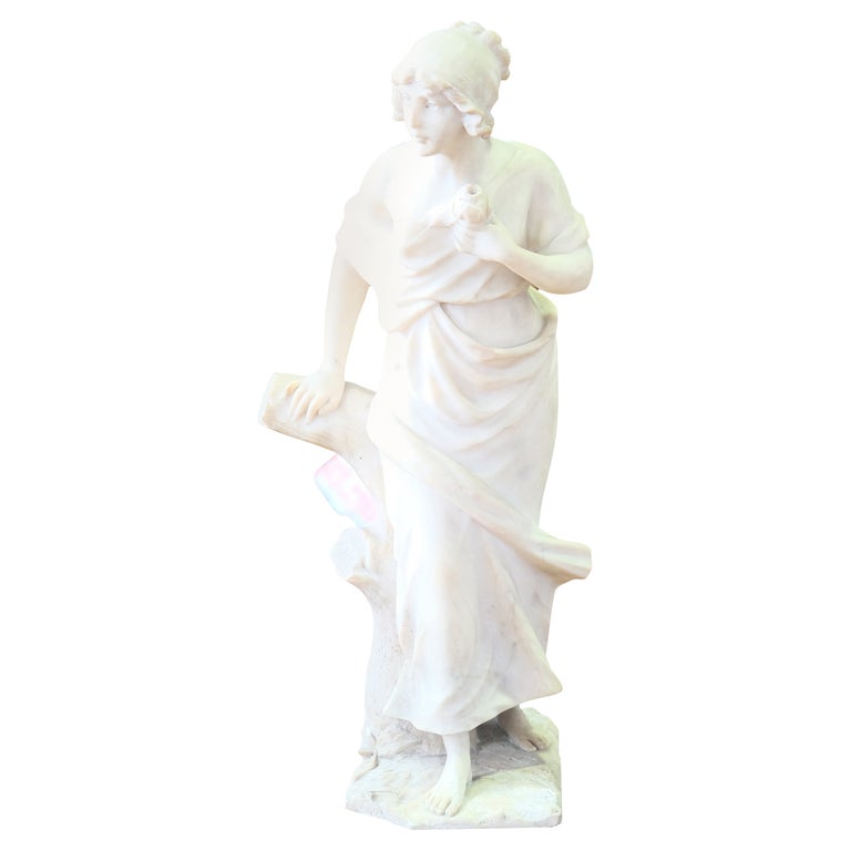 Nymph at the stream marble sculpture, 20th century For Sale at 1stDibs