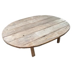 Andrianna Shamaris Wabi Sabi Teak Wood Oval Coffee Table