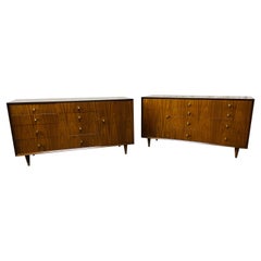 Vintage Pair of Mid-Century Modern Chests, Dressers Bedside Stands, Opposing, Refinished