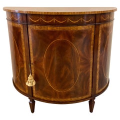 Hepplewhite Style Demilune Commode with Satinwood Inlay 