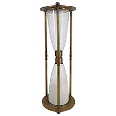 Antique Brass Glass 2.5 Hour Hourglass, Roman Numerals 