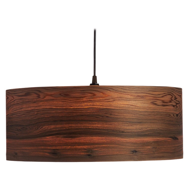 ARA Limited Edition Bogwood 17.5" Drum Pendant For Sale at 1stDibs