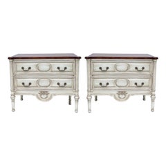 Late 20th-C. Custom French Neo-Classical Style Painted Chests / Side Tables - 2