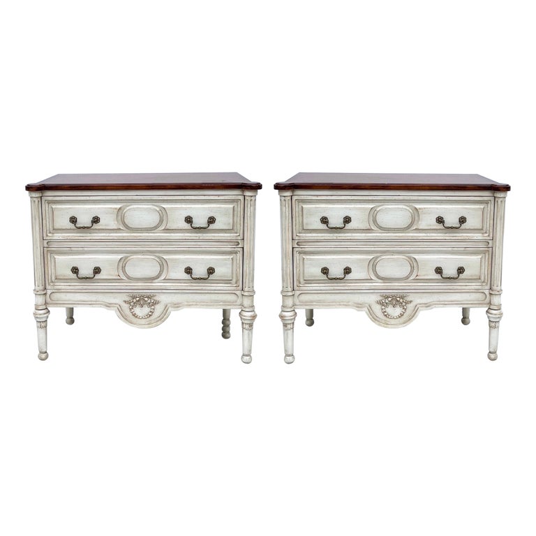 Late 20thC. Custom French NeoClassical Style Painted Chests / Side
