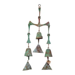 Vintage Paolo Soleri Arconsanti Multi-Color Bronze Three Bell / Wind Chime