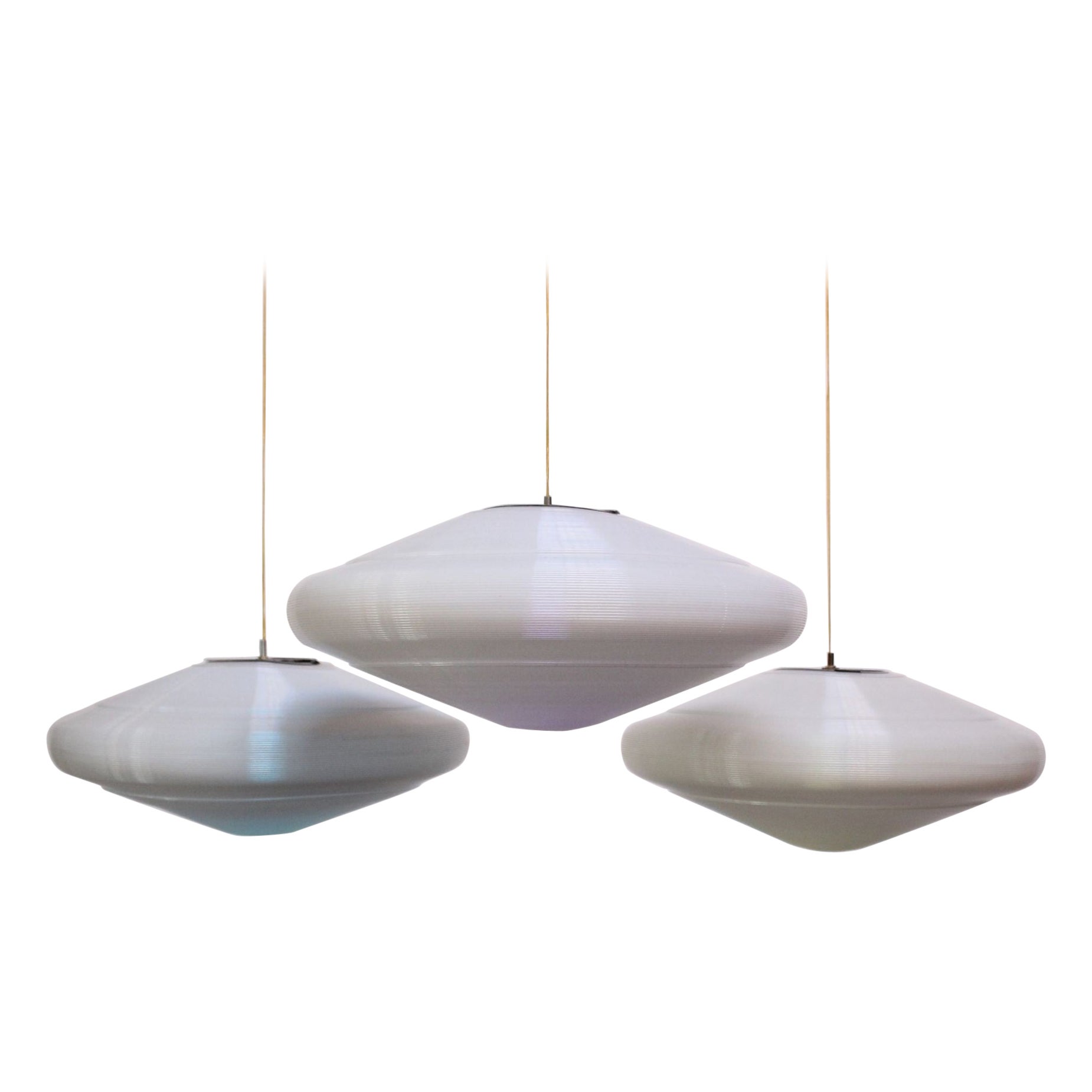 Single Mid-Century Modern Spun Plastic Rotaflex Pendant Lamp by Yasha Heifetz For Sale